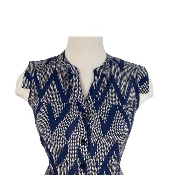 11.1.TYLHO Polka Dot West Street Shirt Button Down Cap Sleeve Dress Size Large - Picture 3 of 10